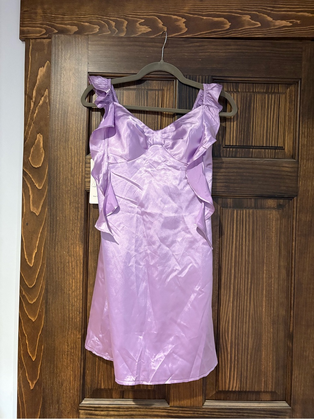 Lilac Satin Ruffle homecoming dress brand new